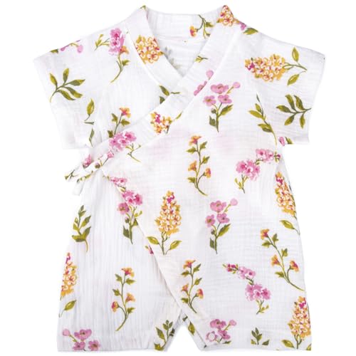 Image of PAUBOLI Kimono Robe Newborn Cotton Yarn Robe Baby Romper Infant Japanese Pajamas…