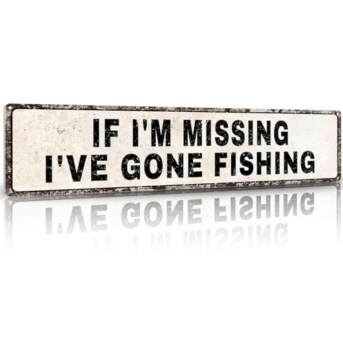 Gone Fishing Decor Lake House Sign Gear Funny Fish Gifts Wall Accessories