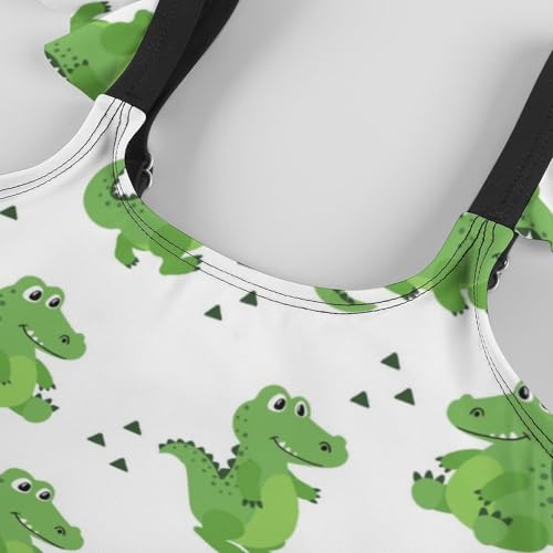 Image of Girls One Piece Swimsuit Lovely Cute Animals Ruffles Swimwear Bathing Suits 3-12 Years
