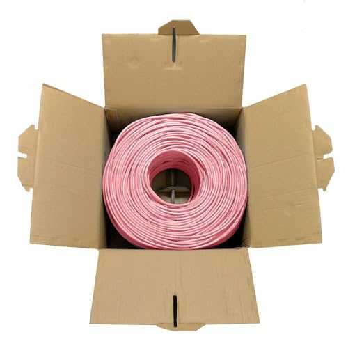 Image of DRIPSTONE CAT6 1000ft Bulk Ethernet Cable 23AWG Solid CCA UTP 0.57mm Pink