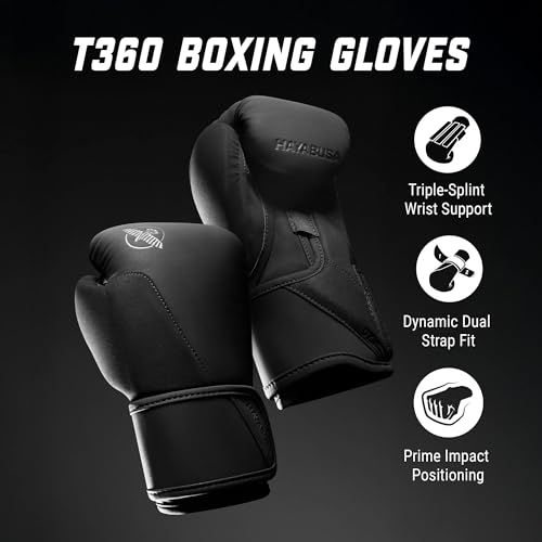 Image of Hayabusa T360 Boxing Gloves - Revolutionary Hand Ergonomics | Empowering Wrist Support | Single or Dual Strap Closure | Training, Sparring, Heavy Bag - 10 oz 12 oz 14 oz 16 oz 18 oz