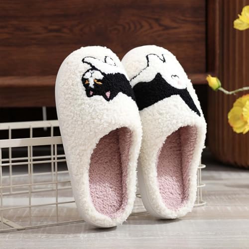 Image of Highland Cow Slippers for Women Plush Scottish Highland Cow Animal Slippers Warm Non Slip Home Indoor Slippers