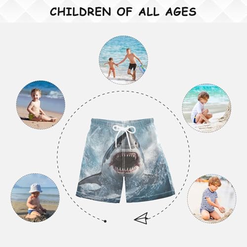 Blue Shark Water Swim Trunks for 8-12 Years Swim Beach Shorts Kids Swimwear Board Shorts Bathing Suit Swimming Essentials 5