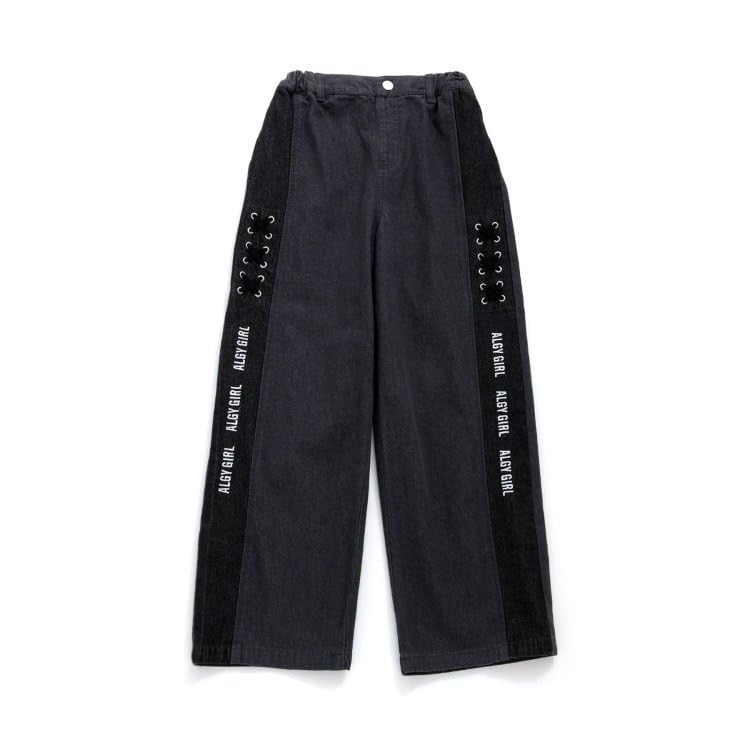 Amazon | [アルジー] レースアップ デニム ロング パンツ(XXS ブラック  