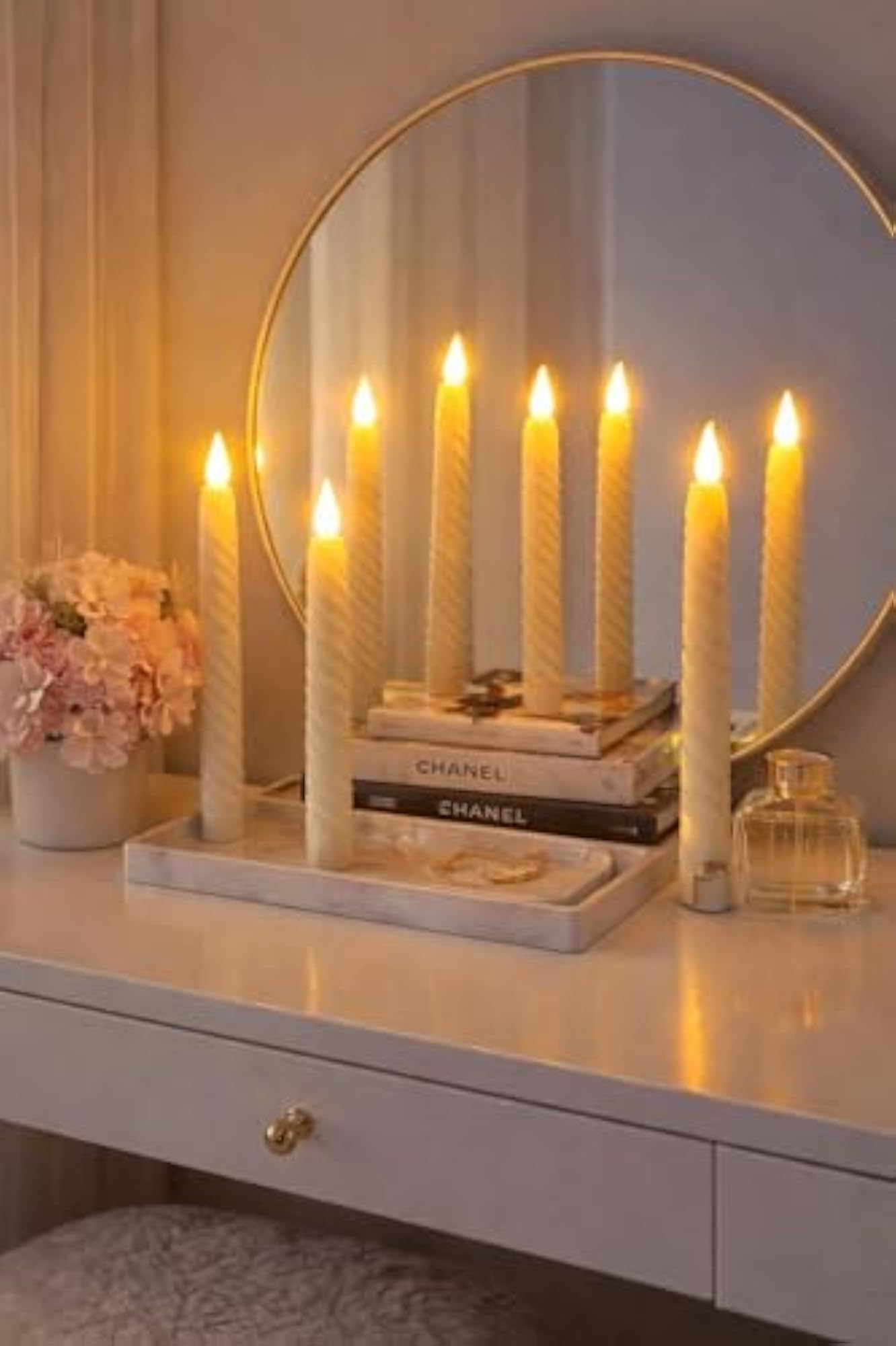 4 Pcs LED Flameless Spiral Taper Candles