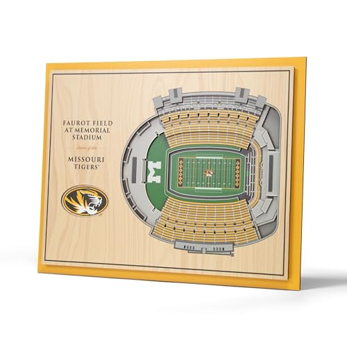 YouTheFan NCAA Missouri Tigers 5-Layer StadiumView 3D Wall Art - Faurot Field at Memorial Stadium