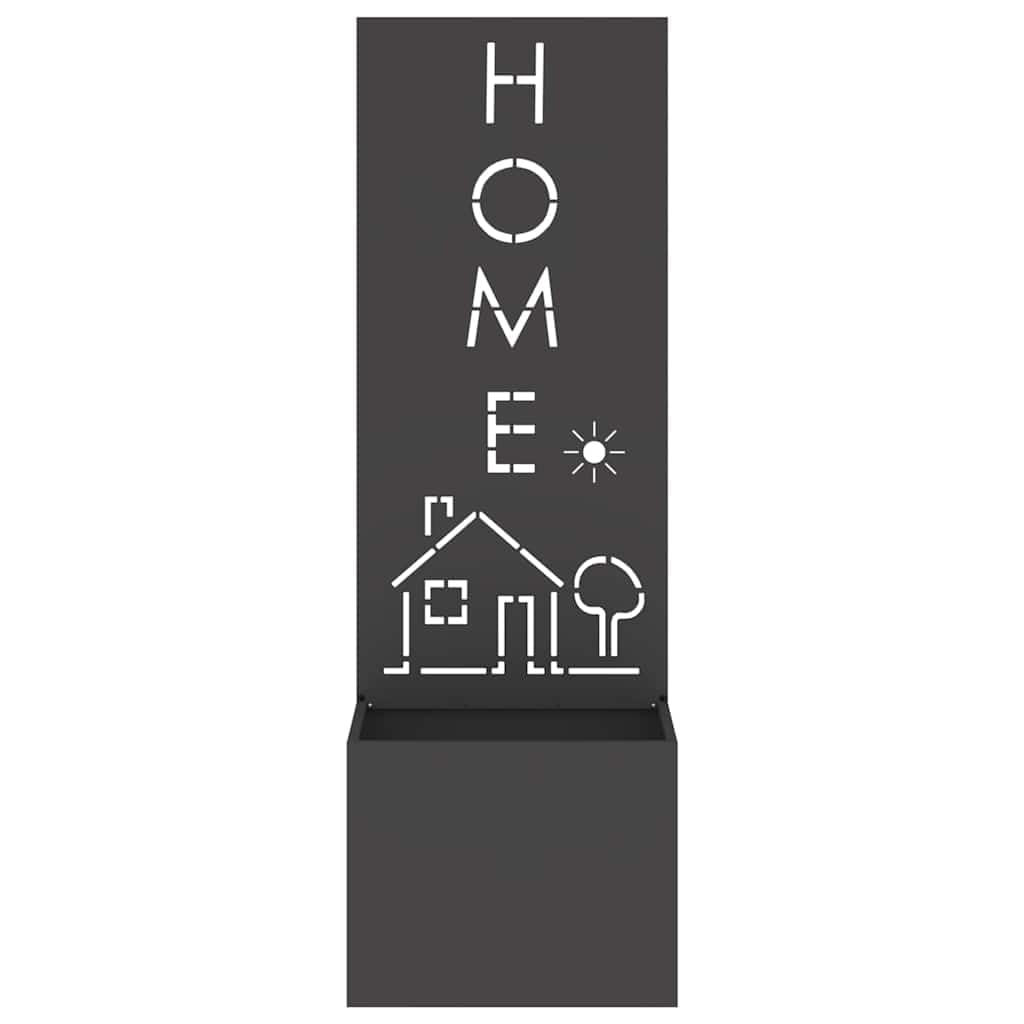 Tomostar Jardinière avec Brise Vue, Bac à Fleurs Lit de Jardin Surélevé Fretwork Noir 50 x 140 cm