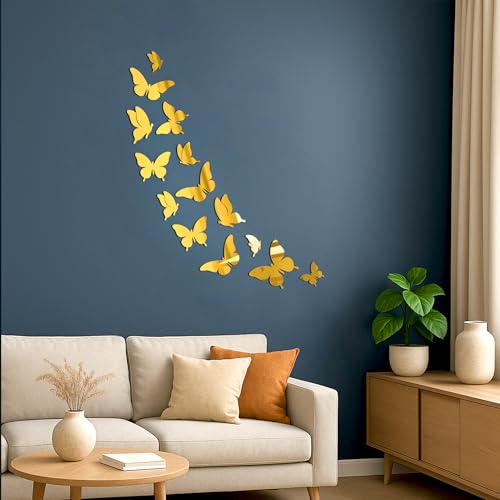 Image of Special You Butterfly Acrylic Stickers for Home Decoration, Living Room, Aesthetic Wall Decor Stickers for Bedroom, Birds Stickers for Decoration, Acrylic Mirror Wall Decor Sticker - 15 pcs