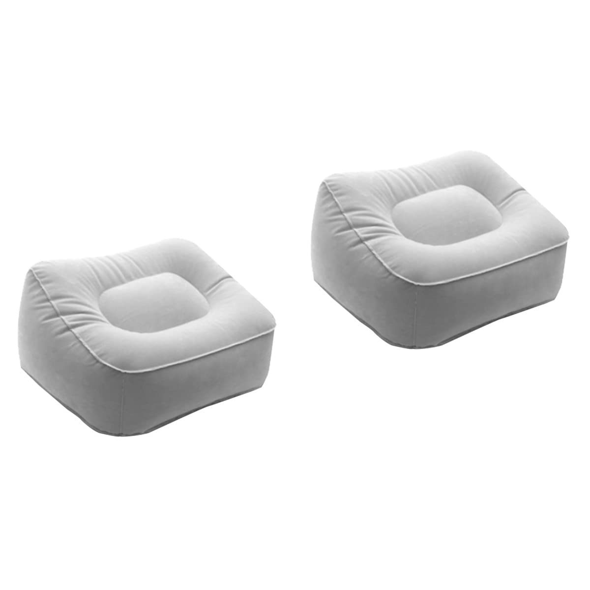 ADITAM 2 Pezzi Piedini Gonfiabili Poggiapiedi da Viaggio Poggiagambe Piede Cuscino Auto Home Office Treni Aereo (Grigio) Double The Comfort