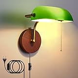 ✔ Größe der Wand-Leselampe: Holzfuß, Ø 14 cm, Schirm: 27 cm, Wandleuchte (Höhe): 24 cm, Farbe: grün. Retro-Wand-Bettleuchte, auffälliges Arbeitslicht aus den 1920er Jahren, Fassung E27, max. 1 x 60 Watt (inklusive Leuchtmittel), unterstützt Halogen-/Energiespar-/Glüh-/LED-Leuchtmittel, Spannung: 220-240V.