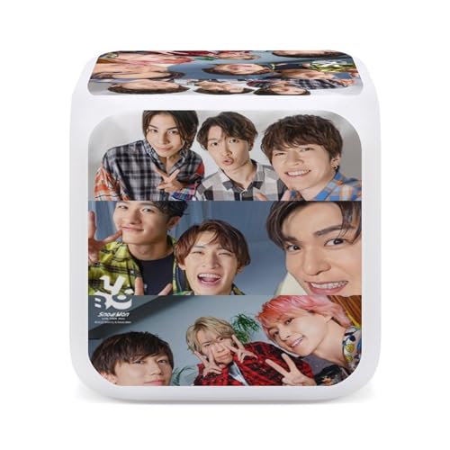 Snowman 目黒蓮 ラウール 岩本照 深澤辰哉 佐久間大介 目覚まし時計 時間どおりに起こす プレゼント 時間を決める 多機能 カラーチェンジ 萌え かわいい 循環変色 時間温度ダブル表示