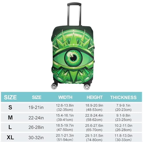 Carry on Luggage Cover Green Evil Eye Suitcase Covers for Luggages Tsa Approved Travel Luggage Sleeve Protector Elastic Suitcase Protector Anti-Scratch Washable Fits 19-30 Inch Case -M2