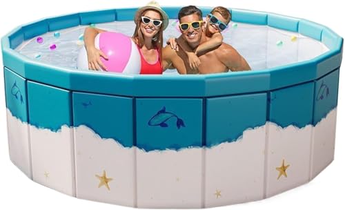 Image of Foldable Pool, Non-Inflatable Swimming Pool for Kids, Adults and Pets,Large Foldable Pool with Equipped with Sturdy Metal Brackets, Suitable for Outdoor Backyard Gardens(120 * 45 cm)