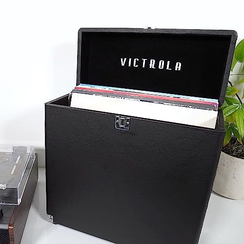 Image of Victrola Collector - Vinyl Record Storage Case, Holds 30+ LPs - Turquoise | Vinyl record storage case, holds 30+ LPs (33 /45 /78), corner guards, heavy-duty hinges, dust and scratch protection