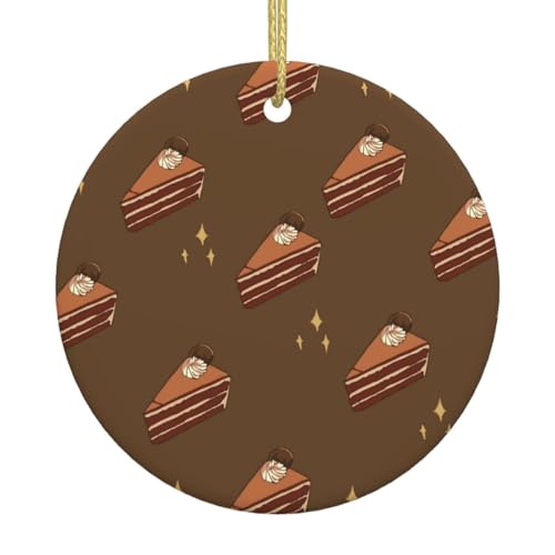 Adornos de cerámica para árbol de Navidad con cuadrados de chocolate, decoración navideña, colgante único para fiesta de Navidad