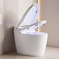 Garvee Smart Toilet, Modern One Piece Elongated Toilet with Bidet Built-in, Heated Seat, Foot Sensor Flushing, Warm Air Dryer, Remote Control with Lid Open/Close