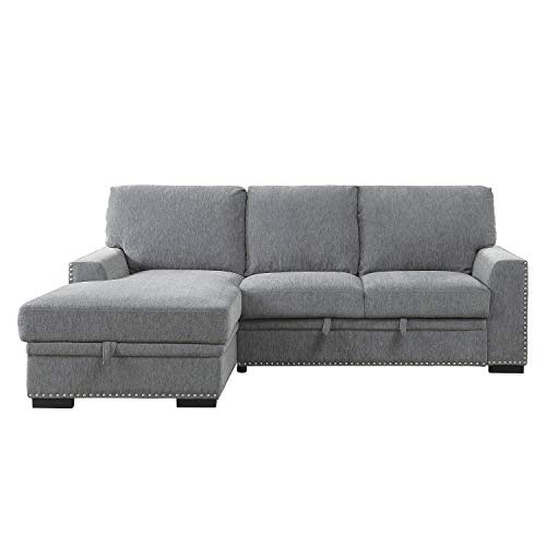 Lexicon Winona Sectional Sofa with Left Side Chaise, Gray Lexicon Winona Sectional Sofa with Left Side Chaise, Gray