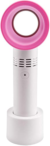 Ventilador portátil sin aspas recargable por USB, mini enfriador sin hojas, ventilador práctico con 3 velocidades ajustables de pie, pequeño