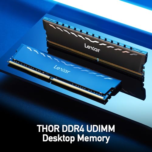 Image of Lexar THOR 32GB (2x16GB) DDR4 RAM 3200MT /s CL16 Desktop Memory with Heatsink, Intel XMP 2.0 (Black) LD4U16G32C16LG-RUD