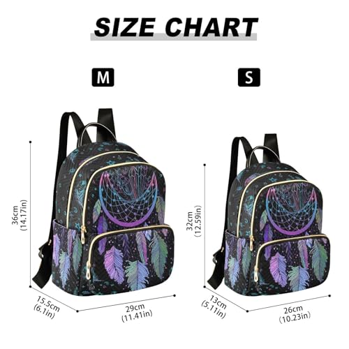 Image of Women Fashion Backpack Purse Dreamcatcher Rucksack, M | Casual Lightweight Quilted Daypack Ladies Bag for College Travel Work