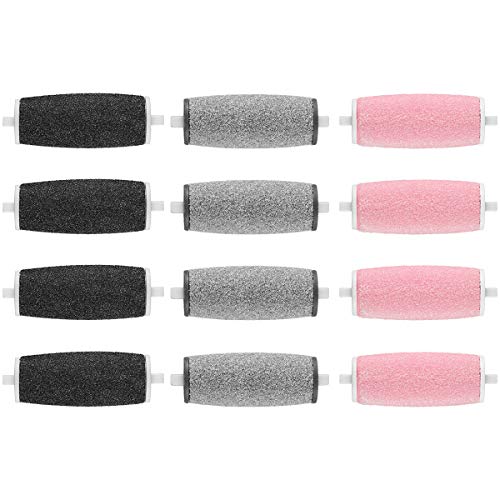 Preisvergleich Produktbild Scholl Velvet Smooth Pedi Ersatzrollen, 3 Arten von Rauheit, Rollen für elektrische Fußfeile, Hornhautentferner, 12 Stück