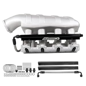 300-122 EFI LS Hi-Ram Intake Manifold Cathedral Port Head 92mm bore Compatible with GM Chevy LS1/LS2/LS6 1997-2007 350/5.7L 364/6.0L V8 Race/Track Only 3500–8000 RPM Silver