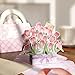 Biglietto di auguri pop-up 3D con cesto di tulipani, biglietto di compleanno, festa della mamma, anniversario, San Valentino, festa dell'insegnante, biglietto regalo per matrimoni o feste