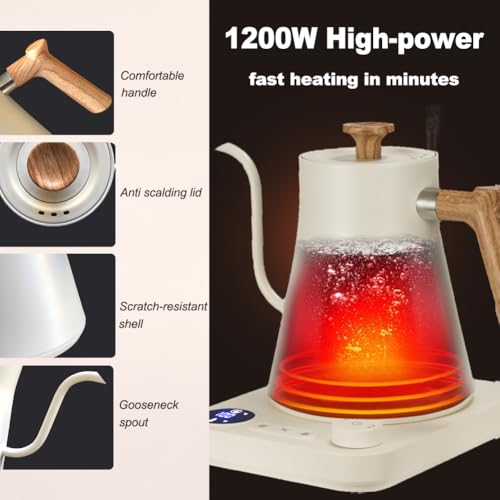 Hervidor eléctrico gooseneck acero inoxidable 0.9L miniatura 3