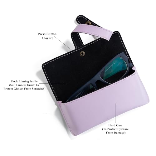 Image of AICA Personalised Name & Charm Leather Sunglass Case Cover for Men & Women | Hard Case Eyewear Cover