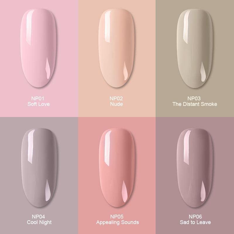 BORN PRETTY UV Gel Nail Polish Popular Nude Colors Soak Off UV LED Gel Nail Lacquer DIY Nail Art Design 6ml NP03 – Bild 4