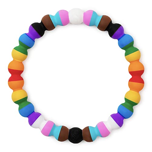 Lokai Silicone Beaded Bracelet, Equality Collection (Pride Beam Cause) - Extra Large, 7.5 Inch Circumference - Jewelry Fashion Bracelet Slides-On, Comfortable for Men, Women & Kids