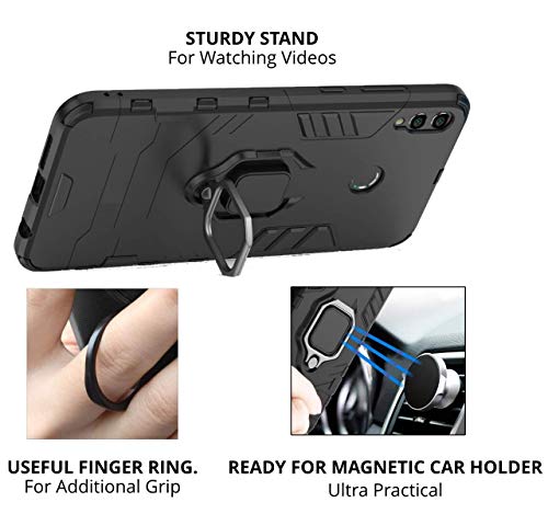 Image of SPAZY CASE Dual Layer Armor TPU Defender Full Body Protective Back Case Cover for Xiaomi Redmi Note 7 / Redmi Note 7 Pro-Black