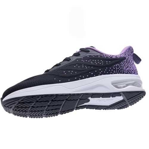 Image of MEHOTO Womens Wide Toe Box Walking Shoes Running Tennis Fashion Sneakers Casual Gym Sport Shoes for Swelling Bunion BlackPurple US 6