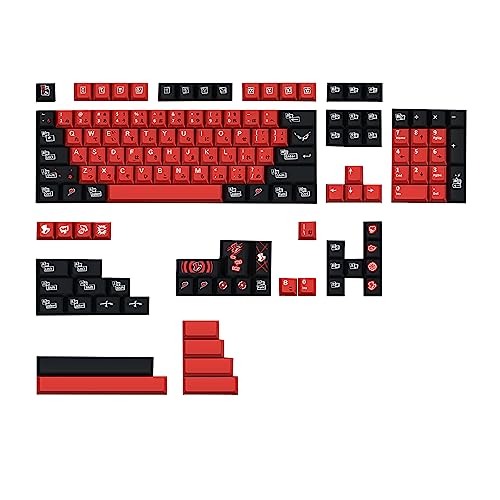 DYLormah Goddess Keycap Japanese Red Black 142 Keys Cherry Profile PBT 5 Side DYE Sublimation for GH60 GK61 GK64 68 75 84 87 96 980 104 108
