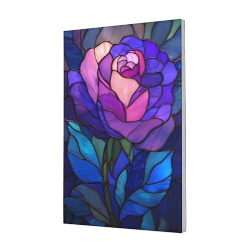 Lienzo decorativo para pared: renueva tu dormitorio con este cuadro de rosa morada enmarcado