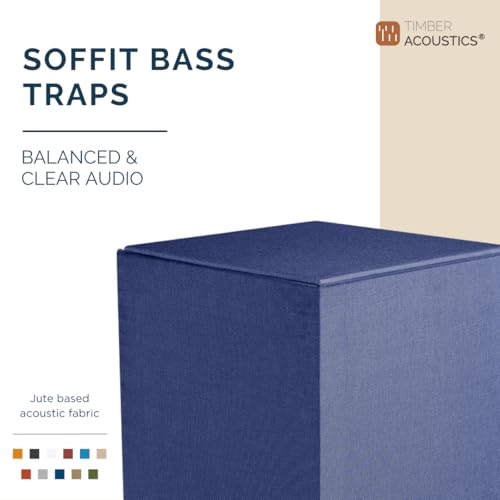Image of Timber Acoustics Soffit Bass Traps | Premium Low-Frequency Absorption for Balanced & Clear Audio | Acoustic Room Treatment | Soundproof Corner Panels (Dark Blue, 4ft x 12in)