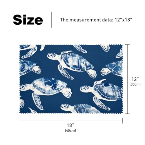 Sets de table tortues de mer bleues protégeant efficacement de la chaleur