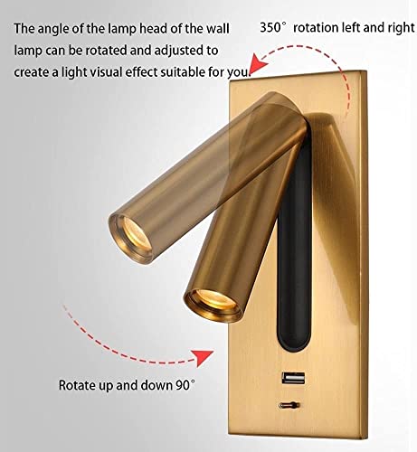 Luz de lectura LED WQHPLMD para habitación con USB ajustable y cuidado visual 2
