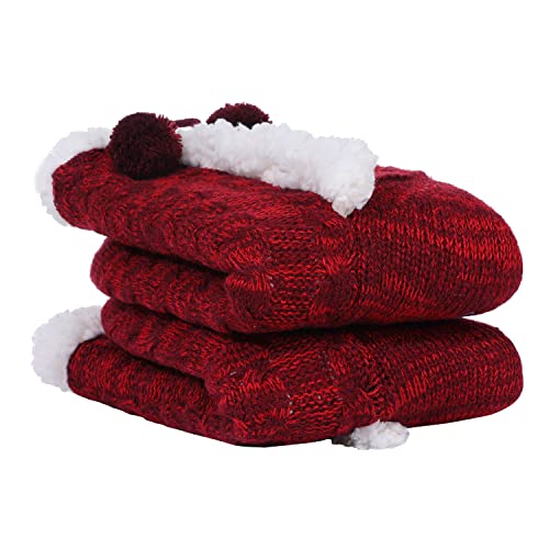 Image of Chassic Sherpa Lined Slipper Socks for Women, Non-Slip Cozy Winter House Socks, Soft Fuzzy Socks, Gifts for Women & Ladies Stocking Stuffers