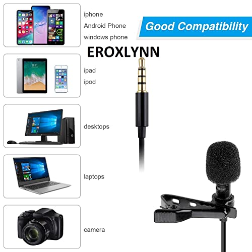 EROXLYNN Trending Auxiliary Lavalier Microphone Omnidirectional (Black) with Easy Clip On System Perfect for Recording Voice/Interview/Video Conference/Podcast/i-Phone/Android Under Rs-200 - Image 4