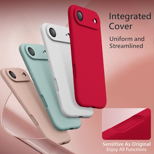 Image of FireNova Magnetic for iPhone Air Case, Compatible with MagSafe, [Integrated Silicone Camera Control Button] [Camera Protection] Microfiber Lining Phone Case for iPhone 17 Air, 6.5 inch, Deep Red