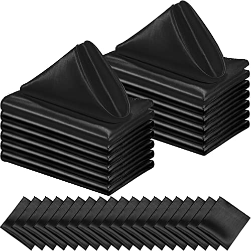 Servilletas de satén negras cuadradas 17 x 17 pulg. x100 miniatura 1