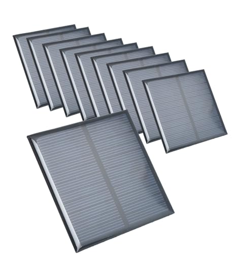 Mini panel solar de 4 V, 150 mA, pequeño panel de celda solar policristalina epoxi de 70 mm x 70 mm/2.76 pulgadas x...