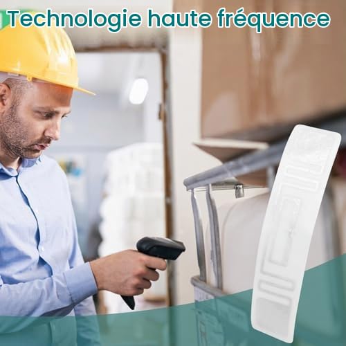 Étiquettes RFID UHF, 100 Pièces 73x20mm 860 à 960 MHz Puce UR108 étiquette D'identification D'étiquette électronique Réutilisable Anti-contrefaçon pour la Gestion des Actifs
