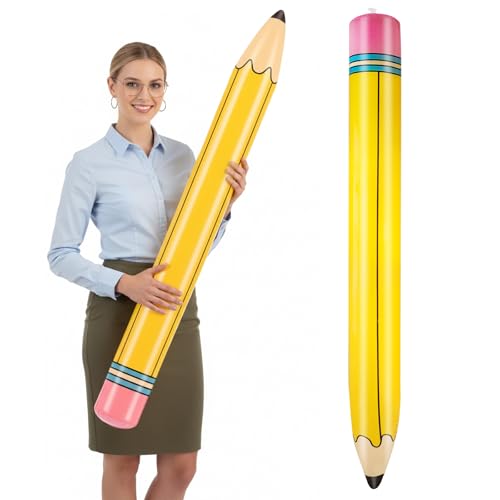 43 Inch Inflatable Pencil Balloon - Back to School & Graduation Season Party Decorations Giant Large Blow Up Pencil for Classroom Garden Hanging Photo Prop Birthday