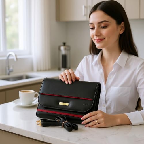 Image of ALSU Women's trendy Sling Bag | handbag | purse | crossbody bag| deattachable straps | adjustable straps |card slots 4| side bag| phone pocket