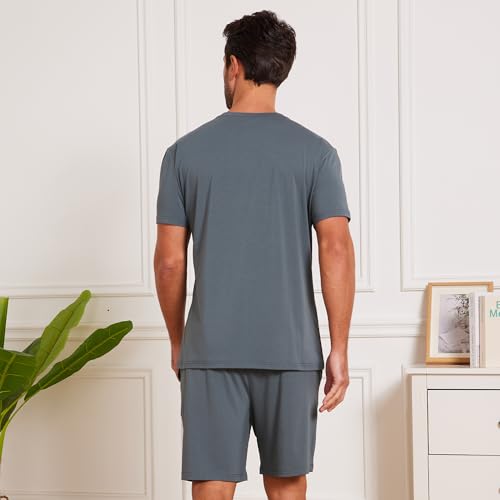 netdraw Men's Ultra Soft Bamboo Viscose Pajama Sets Lightweight Comfy Lounge Sleep Short Sleeve Pjs Sleepwear4