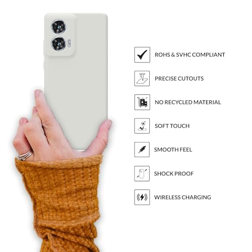 Image of SPRIG Compatible with Moto Edge 50 Fusion Premium SilkTone (Liquid Silicone) Back Cover Drop Tested Shock Proof Mobile Case for Men, Women, Boys and Girls with Camera Protection (Light Grey)