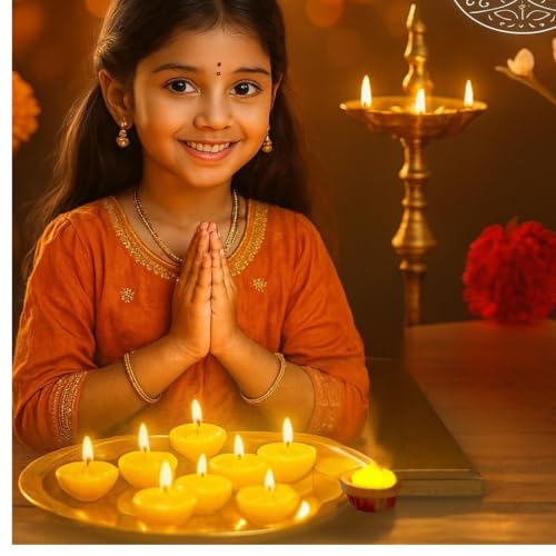 Image of Om Phool Batti Ready to Use Pure Cow Ghee Diya Cotton Wicks-2 Jar of 100Pcs