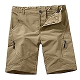 Boys Kids Cargo Shorts Youth Boy's Girl's Casual Stretch Shorts Outdoor Cargo Bottoms,Hiking Camping UPF 50+ Quick Dry #9046-Khaki-L